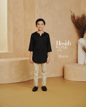 Kurta Hasith Kids In Black